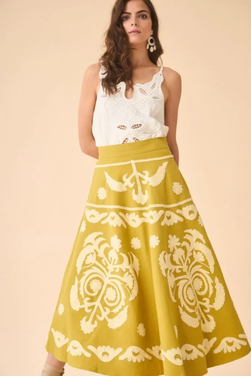 FALDA FALDA NARANJO OLIVA