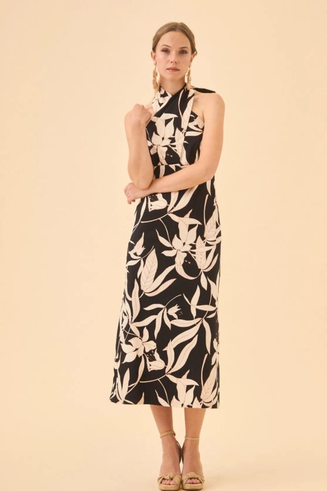 VESTIDO CATRINBEIGE/NEGRO