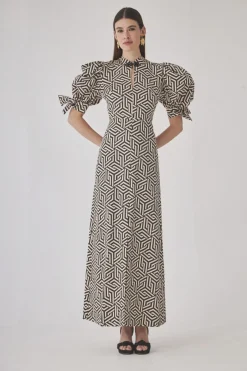 VESTIDO HERVASBEIGE/NEGRO