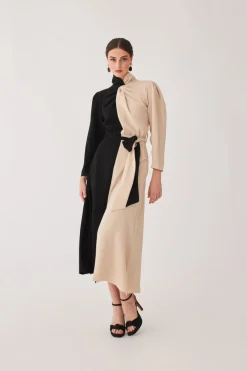 VESTIDO JUANNANEGRO/BEIGE