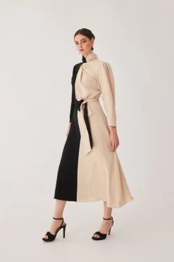 VESTIDO JUANNANEGRO/BEIGE