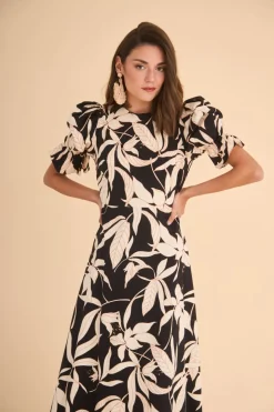 VESTIDO PALOMAESTAMPADO NEGRO