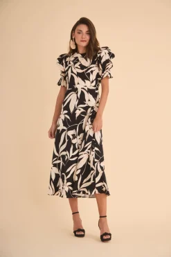 VESTIDO PALOMAESTAMPADO NEGRO