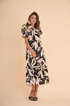 VESTIDO PALOMAESTAMPADO NEGRO