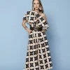 VESTIDO RAMONAEST. NEGRO Y ROSA