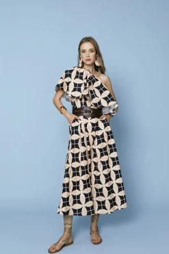 VESTIDO RAMONAEST. NEGRO Y ROSA
