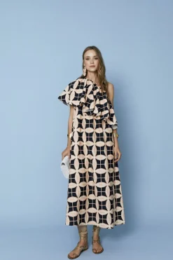 VESTIDO RAMONAEST. NEGRO Y ROSA