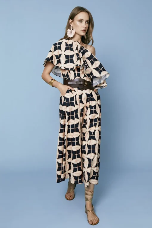 VESTIDO RAMONAEST. NEGRO Y ROSA