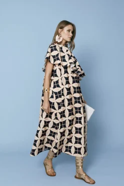 VESTIDO RAMONAEST. NEGRO Y ROSA